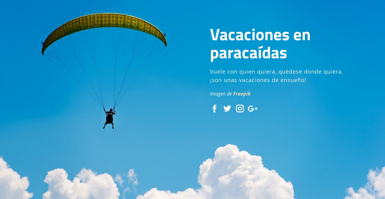 Vacaciones en paracaídas Plantilla HTML