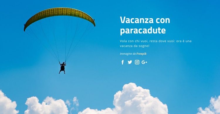 Vacanza con paracadute Costruttore di siti web HTML