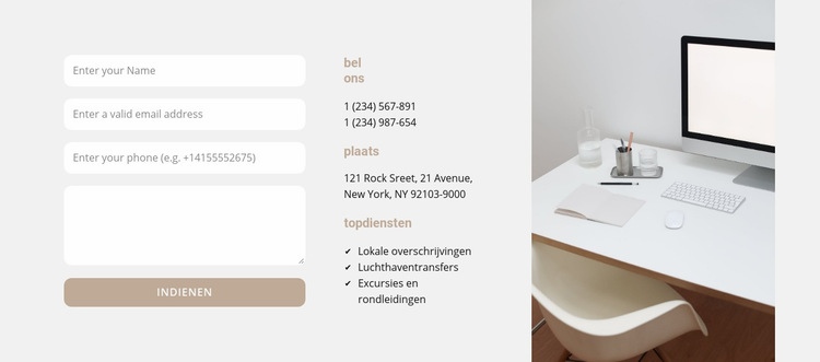 Contacten zakencentrum Website Builder-sjablonen