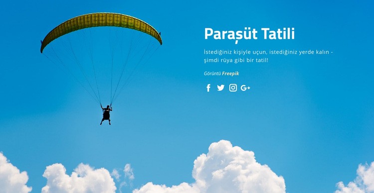 Paraşüt Tatili Web Sitesi Mockup'ı