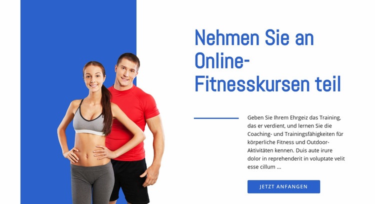 Fitnesskurse online Website-Modell