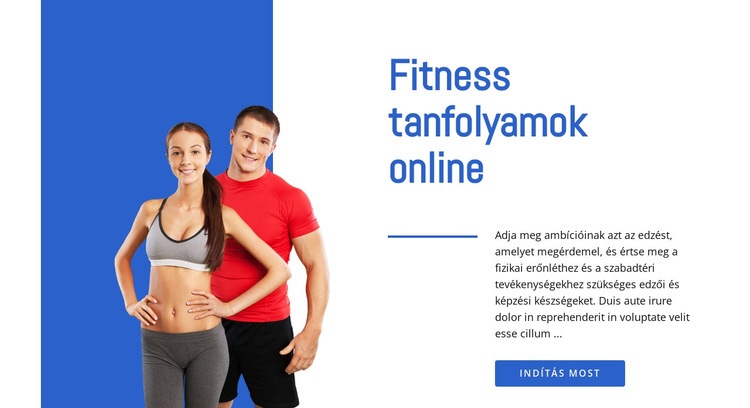Fitness tanfolyamok online Weboldal sablon