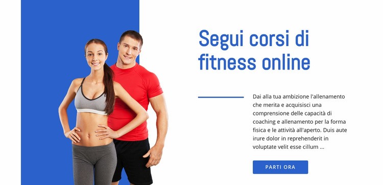 Corsi di fitness online Mockup del sito web