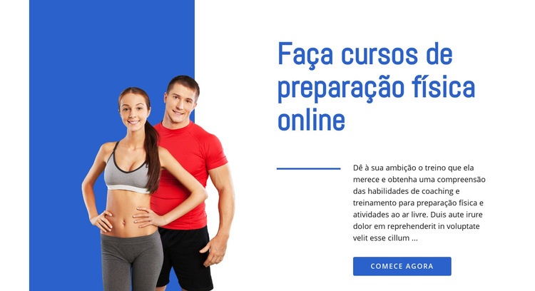 Cursos de fitness online Maquete do site