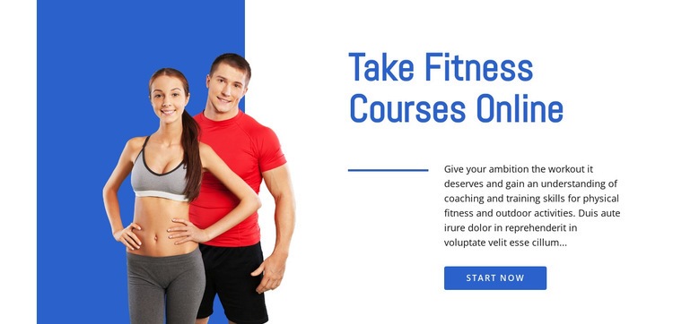 Fitnesskurser online Html webbplatsbyggare