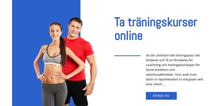Fitnesskurser online Webbplats mall