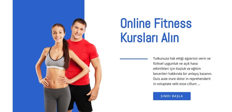 Çevrimiçi Fitness Kursları Bir Sayfa Şablonu
