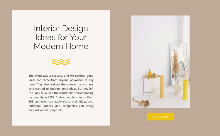 Yellow decor One Page Template