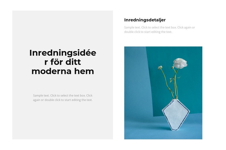 Trendig inredning CSS -mall