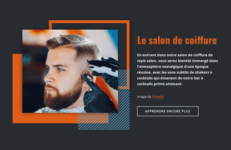 Le salon de coiffure Page de destination