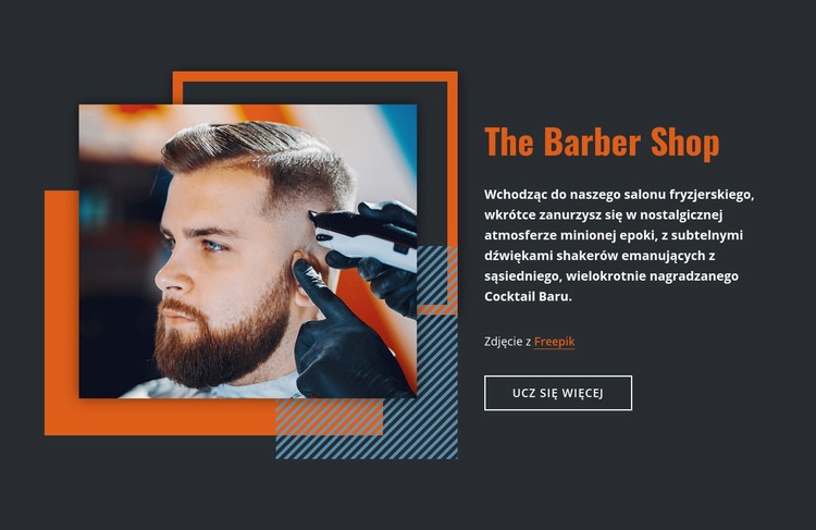 The Barber Shop Szablon jednej strony