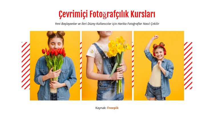 Çevrimiçi Fotoğrafçılık Kursları Html Web Sitesi Oluşturucu