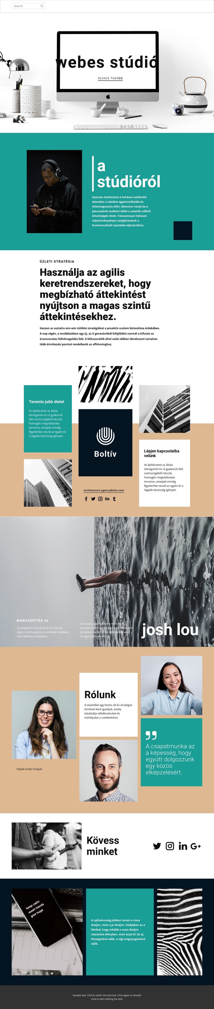 Web design művészeti stúdió Weboldal sablon