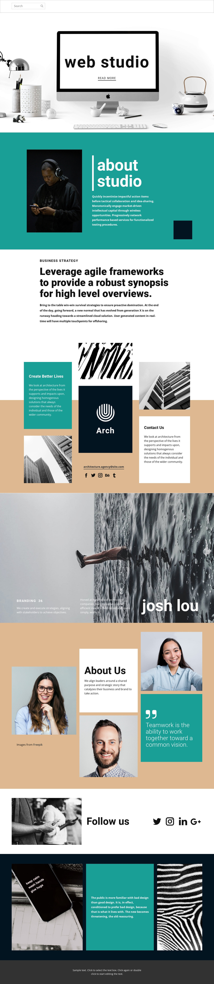 Web design studio of art One Page Template