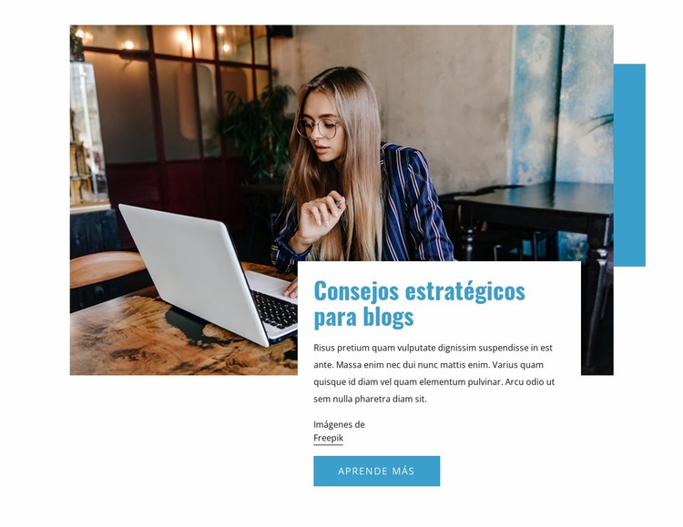 Consejos estratégicos para blogs Plantilla de una página