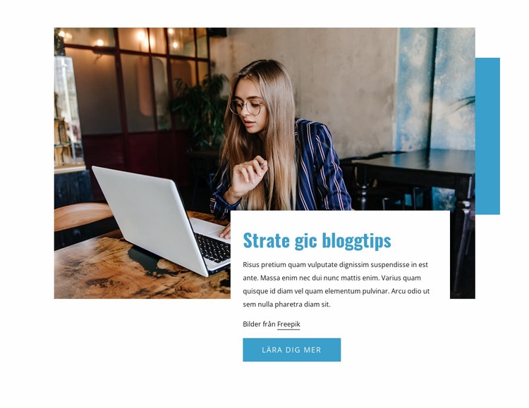Strategiska bloggtips Webbplats mall