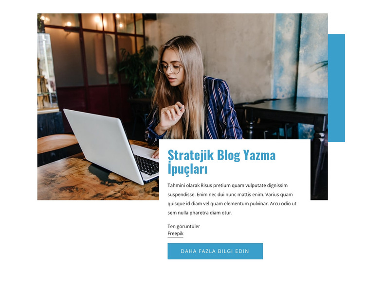 Stratejik blog ipuçları Web Sitesi Şablonu