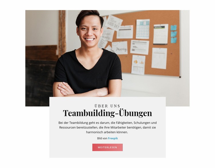 Teambuilding-Übungen Website-Modell