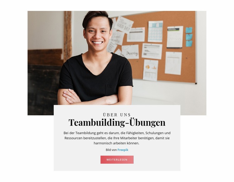 Teambuilding-Übungen Landing Page