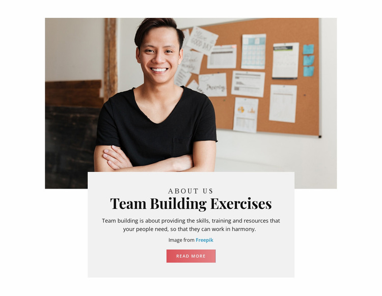 Team Building Exercises Website Mockup