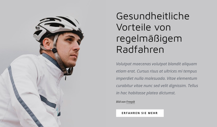 Regelmäßiges Radfahren Website-Vorlage