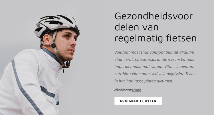 Regelmatig fietsen Website mockup
