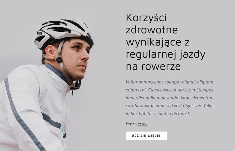 Regularna jazda na rowerze Makieta strony internetowej