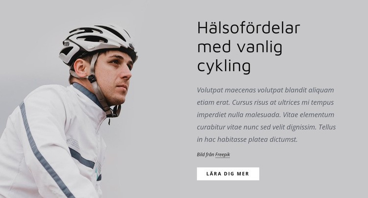 Regelbunden cykling Webbplats mall
