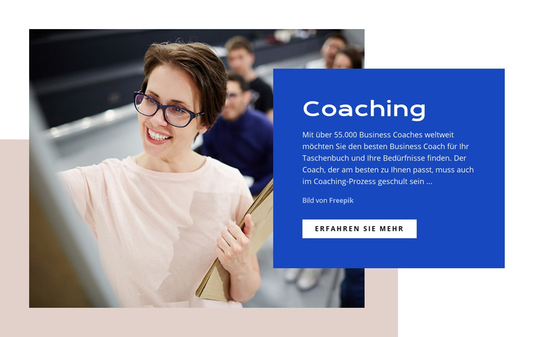 Coaching für kleine Unternehmen Website-Vorlage