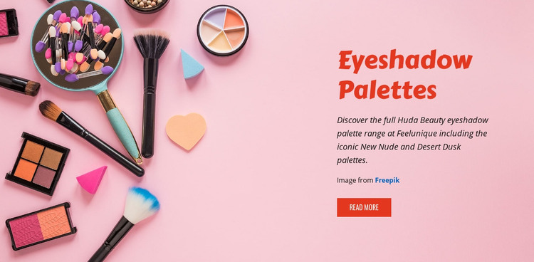 Beauty Eyeshadow Palettes Homepage Design