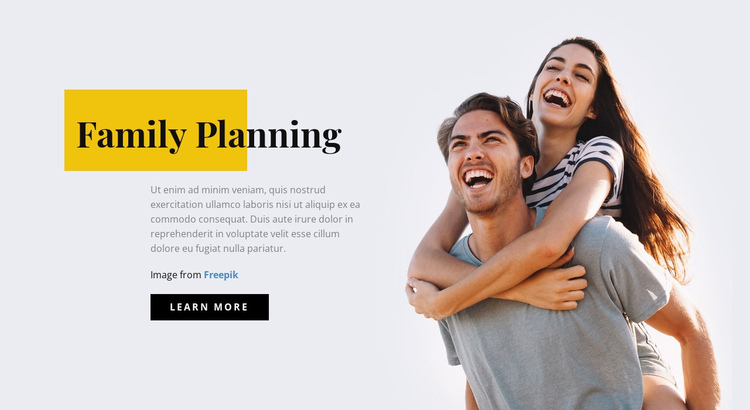 Family Planning One Page Template