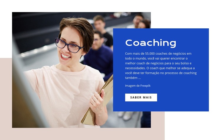 Coaching para pequenas empresas Maquete do site