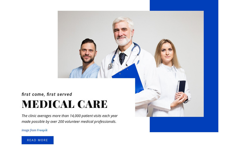 The functions of medical care Homepage Design
