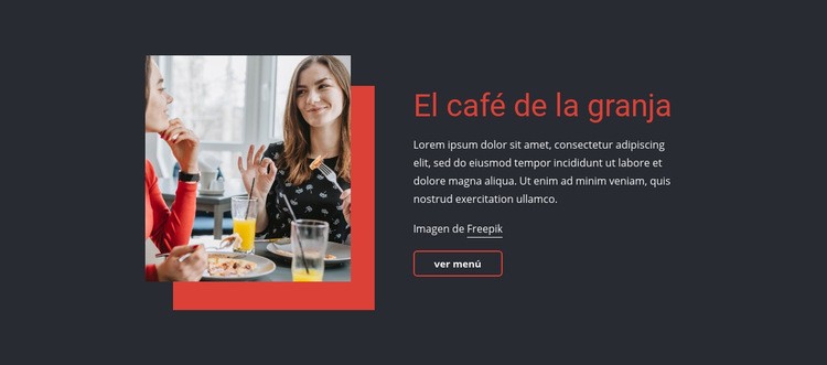 El café de la granja Página de destino