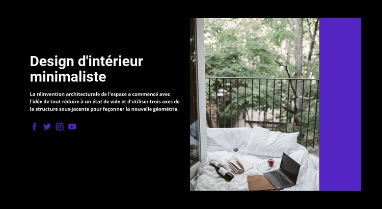 Intérieur minimaliste Modèle de site Web