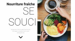 Sections De La Page D'Accueil Pour Nourriture Fraîche