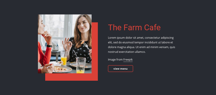 The Farm Cafe Homepage Design