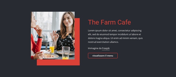The Farm Cafe Mockup del sito web