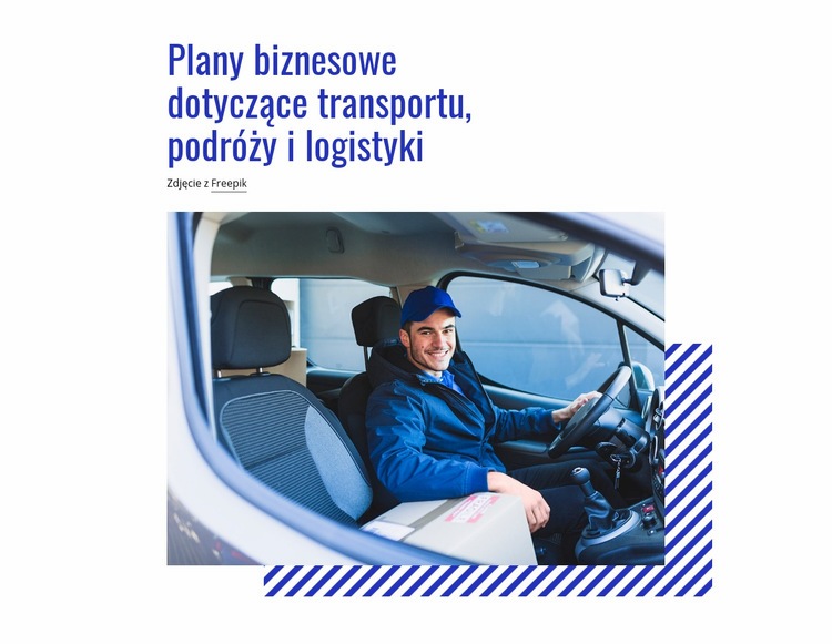 Plany transportu, podróży i logistyki Szablon jednej strony