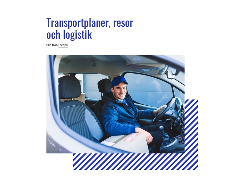 Transport-, rese- och logistikplaner Webbplats mall