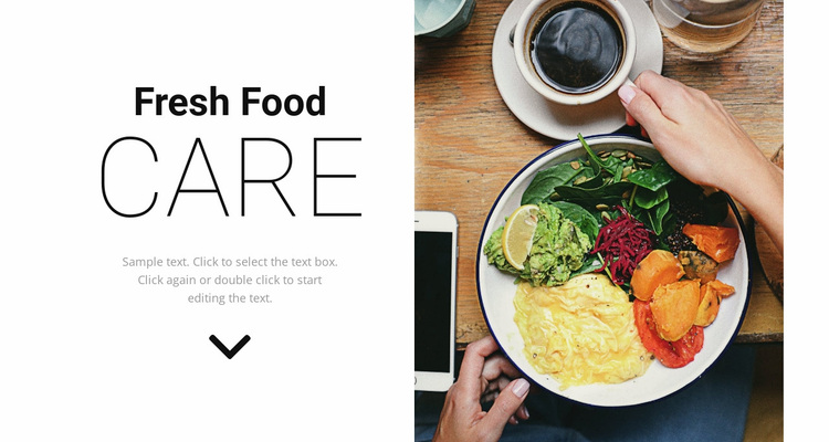 Vers voedsel Website ontwerp
