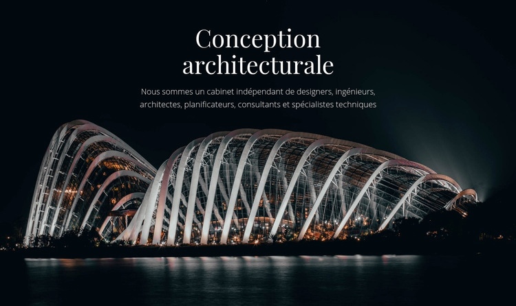 Conception architecturale Page de destination