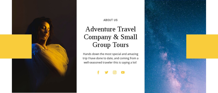 Summer group tours One Page Template