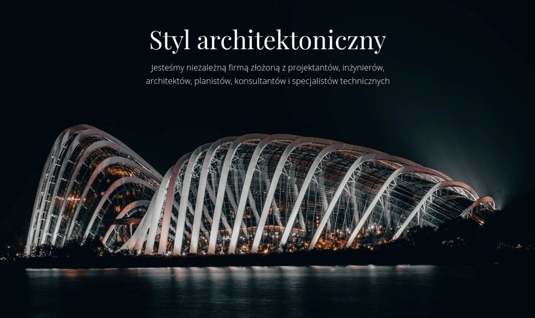Styl architektoniczny Makieta strony internetowej
