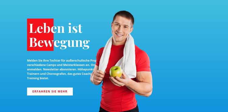 Das Leben ist Bewegung Website-Vorlage