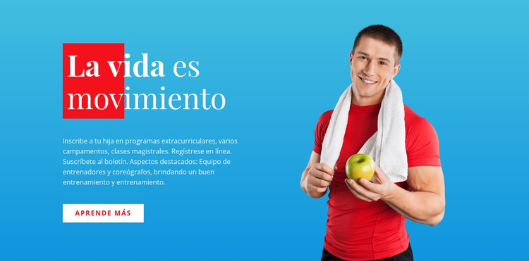 La vida es movimiento Plantilla HTML