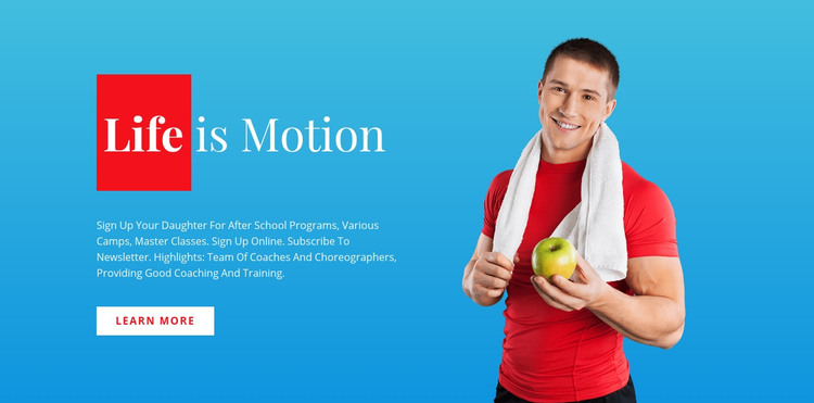 Life is Motion Homepage Design