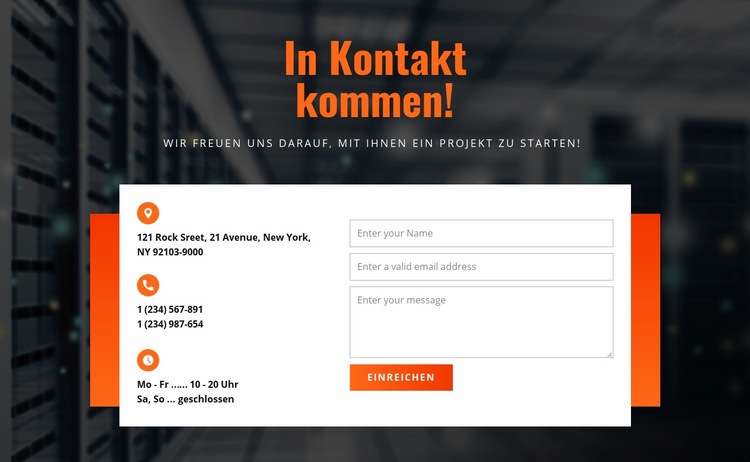 In Kontakt kommen Landing Page