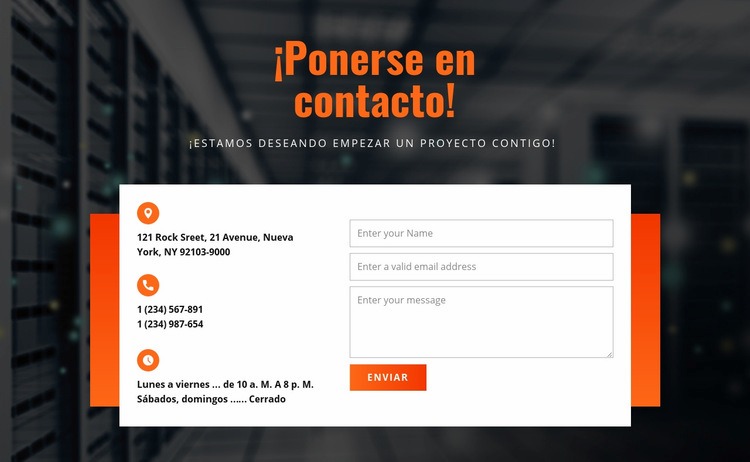 Ponerse en contacto Plantilla HTML5