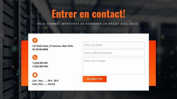 Entrer en contact Conception de site Web